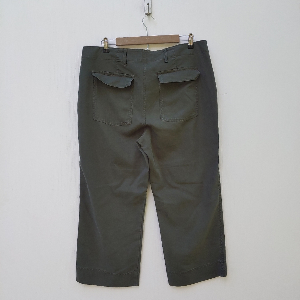 Lauren Ralph Lauren Green Lyocell Lightweight Crop Pants Sz 14 - Picture 6 of 8